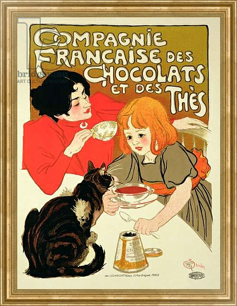 Постер Poster Advertising the French Company of Chocolate and Tea с типом исполнения На холсте в раме в багетной раме NA033.1.051