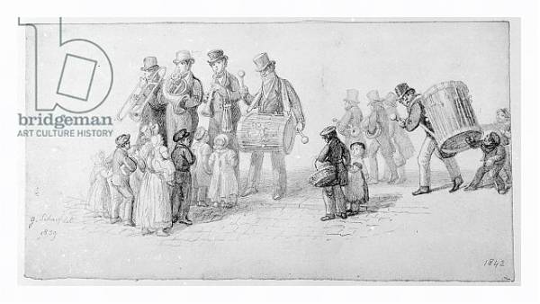 Постер London Street Band, 1839 с типом исполнения На холсте в раме в багетной раме 221-03