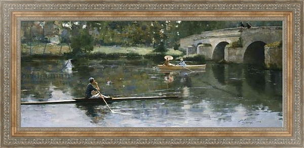 Постер The Bridge at Grez, 1883 с типом исполнения На холсте в раме в багетной раме 484.M48.310