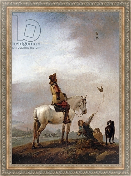 Постер Gentleman on a Horse Watching a Falconer с типом исполнения На холсте в раме в багетной раме 484.M48.310