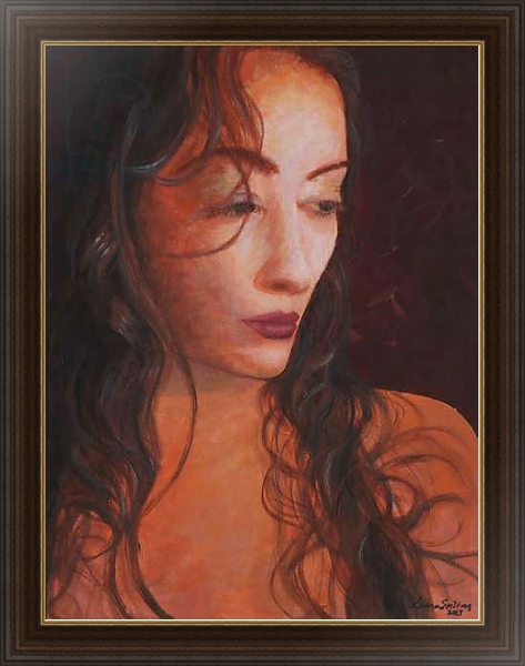 Постер Lost girl, portrait,, painting с типом исполнения На холсте в раме в багетной раме 1.023.151