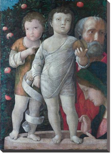 Постер Святое семейство и святой Джон с типом исполнения На холсте без рамы