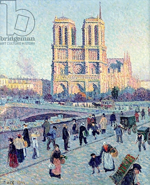 Постер Le Quai St. Michel and Notre Dame, 1901 с типом исполнения На холсте без рамы