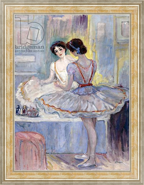 Постер Miss Zambelli in her Dressing Room; Mademoiselle Zambelli dans sa Loge, 1912 с типом исполнения На холсте в раме в багетной раме NA053.0.115
