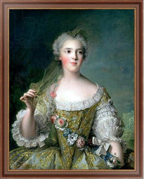 Постер Portrait of Madame Sophie, daughter of Louis XV, at Fontevrault, 1748 с типом исполнения На холсте в раме в багетной раме 35-M719P-83