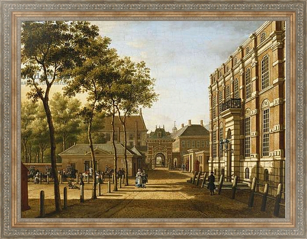 Постер The Hague: the Mauritspoort and the Binnenhof Seen Across the Plein, 1773 с типом исполнения На холсте в раме в багетной раме 484.M48.310