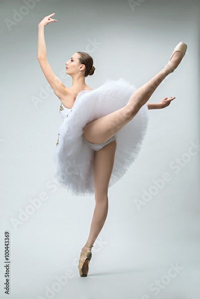 Постер Балерина в студии с типом исполнения На холсте без рамы
