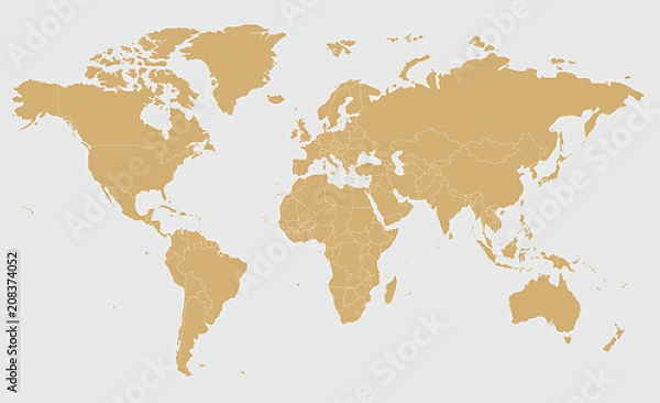 Варианты оформления Контурная карта мира бежевая (Арт.: 628810)