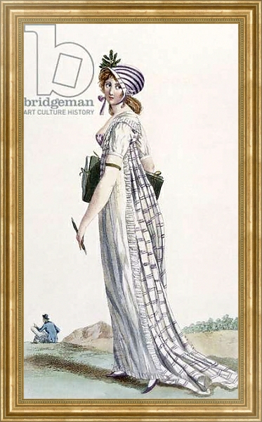 Постер Ladies Walking Dress, illustration from 'Journal des Dames et des Modes', 1800 с типом исполнения На холсте в раме в багетной раме NA033.1.051