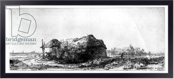 Постер Landscape with a Cottage and Haybarn, etched by James Bretherton с типом исполнения На холсте в раме в багетной раме 221-01