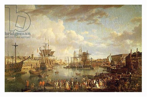 Постер View of the Port at Brest с типом исполнения На холсте в раме в багетной раме 221-03