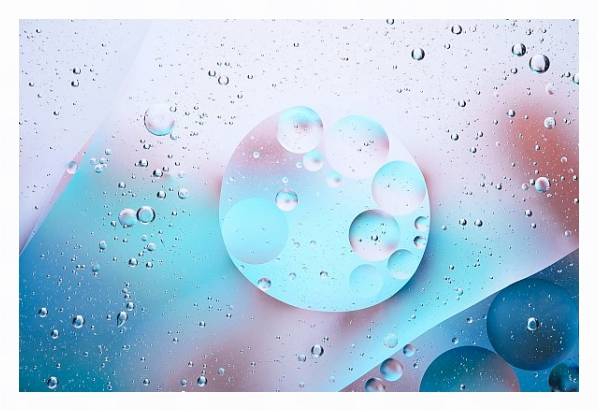 Постер Пузыри на розово-голубом фоне с типом исполнения На холсте в раме в багетной раме 221-03