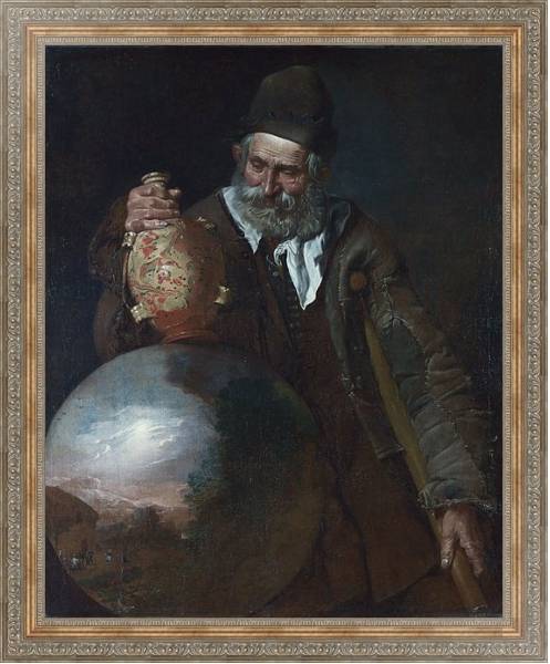 Постер Престарелый мужчина, держащий вазу с типом исполнения На холсте в раме в багетной раме 484.M48.310