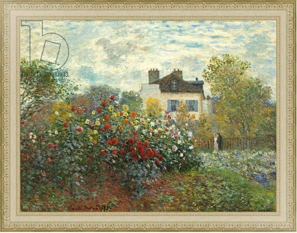 Постер The Artist's Garden in Argenteuil, 1873 с типом исполнения На холсте в раме в багетной раме 484.M48.725