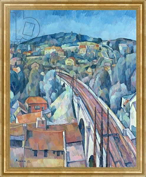 Постер The Railway Bridge at Meulen с типом исполнения На холсте в раме в багетной раме NA033.1.051