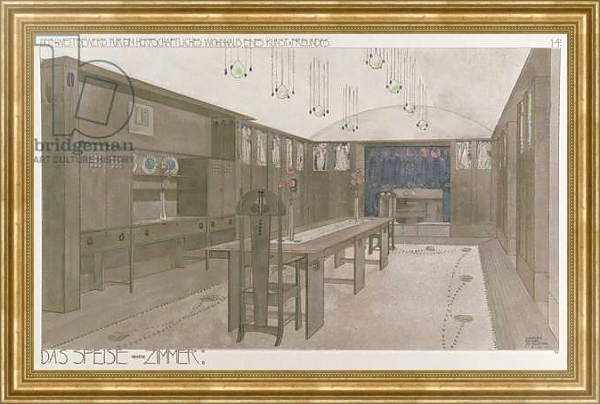 Постер Design for a Dining Room, 1901 с типом исполнения На холсте в раме в багетной раме NA033.1.051