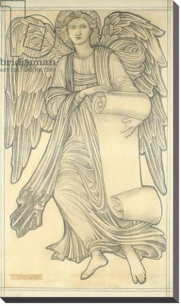 Постер Angel with Scroll - figure number nine, 1880 с типом исполнения На холсте без рамы