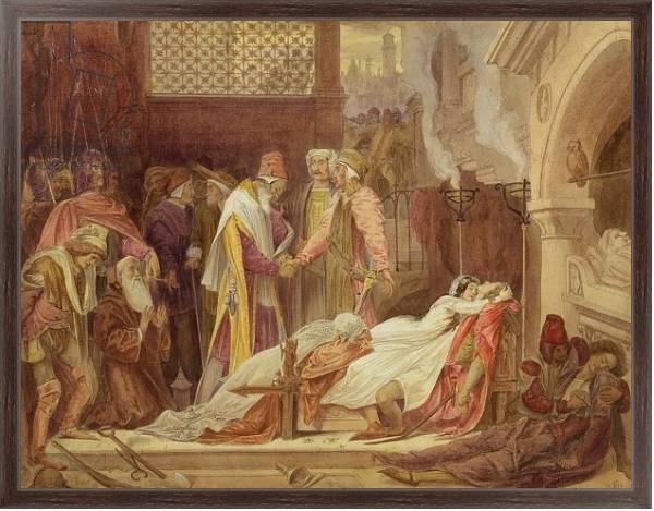 Постер The Reconciliation of the Montagues and the Capulets, c.1854 с типом исполнения На холсте в раме в багетной раме 221-02
