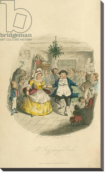 Постер Fezziwig's Ball - A Christmas Carol, 1843 с типом исполнения На холсте без рамы