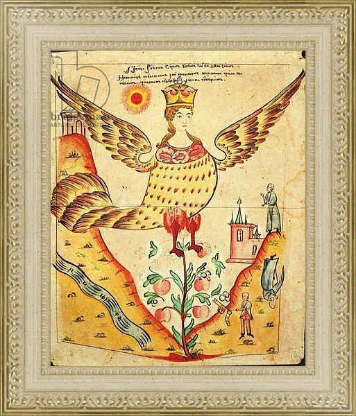 Постер Sirin, The Bird of Paradise с типом исполнения Акварель в раме в багетной раме 484.M48.725