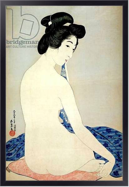 Постер Woman after the bath, published by Shosaburo Watanabe, 1920, с типом исполнения На холсте в раме в багетной раме 221-01