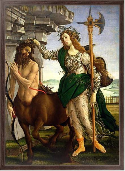 Постер Athene and the Centaur, c.1480 с типом исполнения На холсте в раме в багетной раме 221-02
