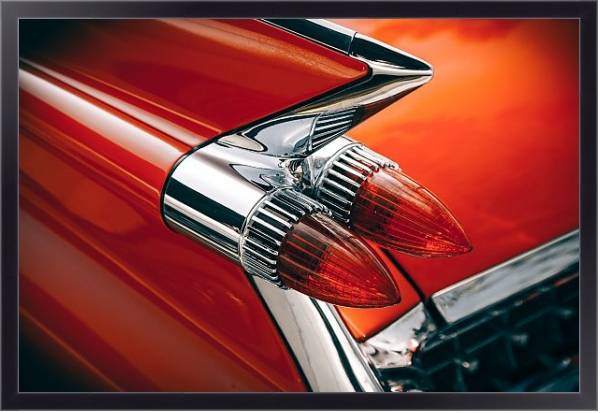 Постер Фара красного автомобиля с типом исполнения На холсте в раме в багетной раме 221-01