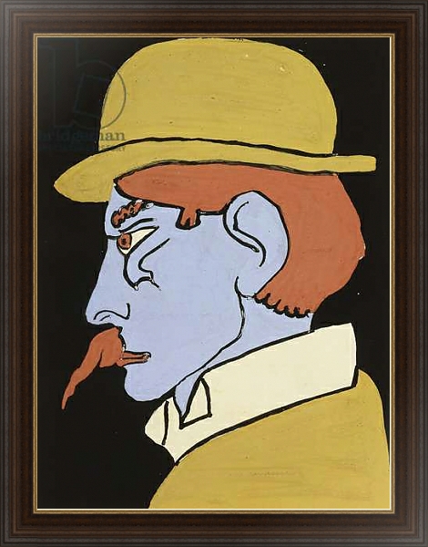 Постер Man with Moustache, Profile, c.1911-12 с типом исполнения На холсте в раме в багетной раме 1.023.151