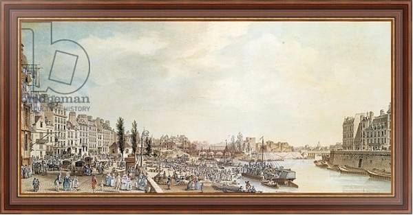 Постер View of the Port Saint-Paul, Paris, 1782 с типом исполнения На холсте в раме в багетной раме 35-M719P-83