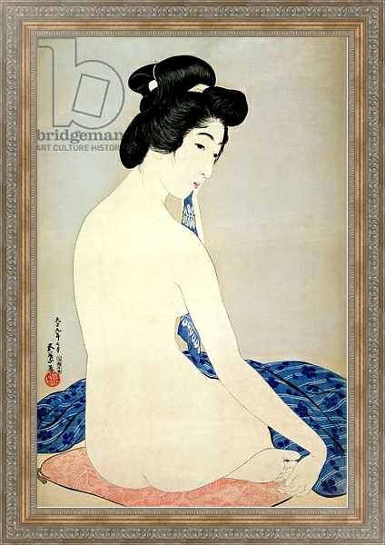 Постер Woman after the bath, published by Shosaburo Watanabe, 1920, с типом исполнения На холсте в раме в багетной раме 484.M48.310