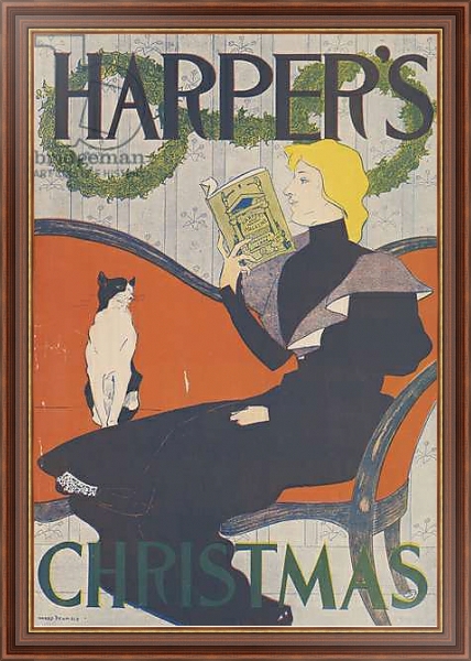Постер Harper's Christmas, 1894 с типом исполнения На холсте в раме в багетной раме 35-M719P-83
