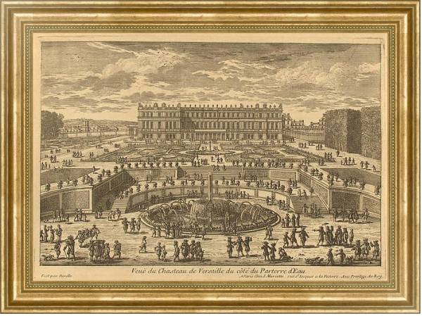 Постер Вид на Версальский дворец со стороны парка с типом исполнения На холсте в раме в багетной раме NA033.1.051