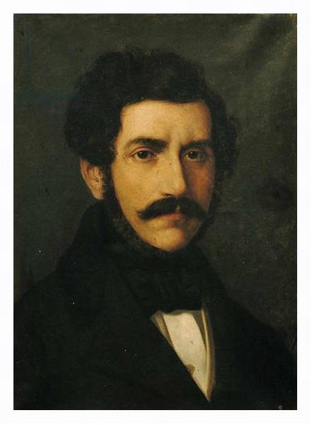 Постер Portrait of Gaetano Donizetti с типом исполнения На холсте в раме в багетной раме 221-03