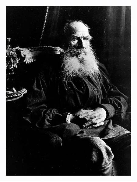 Постер Лев Толстой с типом исполнения На холсте в раме в багетной раме 221-03