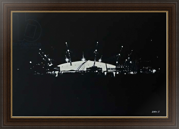 Постер O2 Arena, North Greenwich, London, Black & white, 2016 с типом исполнения На холсте в раме в багетной раме 1.023.151