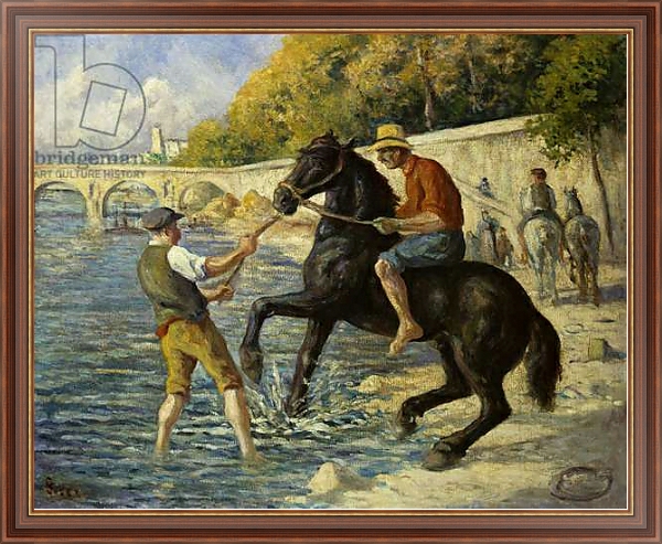 Постер Bathing Horses in the Seine, 1910 с типом исполнения На холсте в раме в багетной раме 35-M719P-83