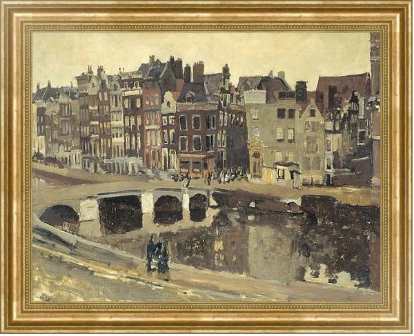 Постер Het Rokin te Amsterdam с типом исполнения На холсте в раме в багетной раме NA033.1.051