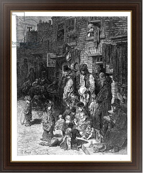 Постер Wentworth Street, Whitechapel, from 'London, A Pilgrimage' by William Blanchard Jerrold, 1872 с типом исполнения На холсте в раме в багетной раме 1.023.151