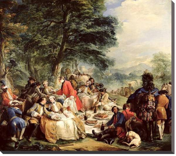 Постер The Hunt Lunch, 1737 с типом исполнения На холсте без рамы