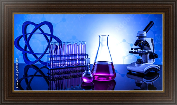 Постер Оборудование для химической лаборатории с типом исполнения На холсте в раме в багетной раме 1.023.151