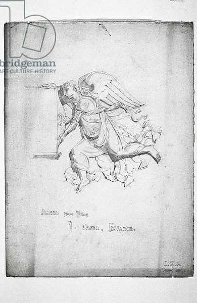 Постер Angel from Tomb, Badia, Florence, 1891 с типом исполнения На холсте без рамы