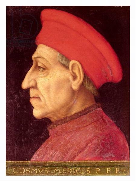 Постер Portrait of Cosimo di Giovanni de Medici с типом исполнения На холсте в раме в багетной раме 221-03