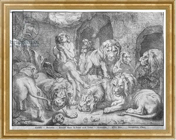 Постер Daniel in the lions' den 1 с типом исполнения На холсте в раме в багетной раме NA033.1.051