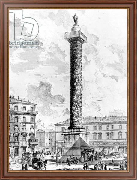 Постер View of the Column of Marcus Aurelius in the Piazza Colonna, from the 'Views of Rome' series, c.1760 с типом исполнения На холсте в раме в багетной раме 35-M719P-83
