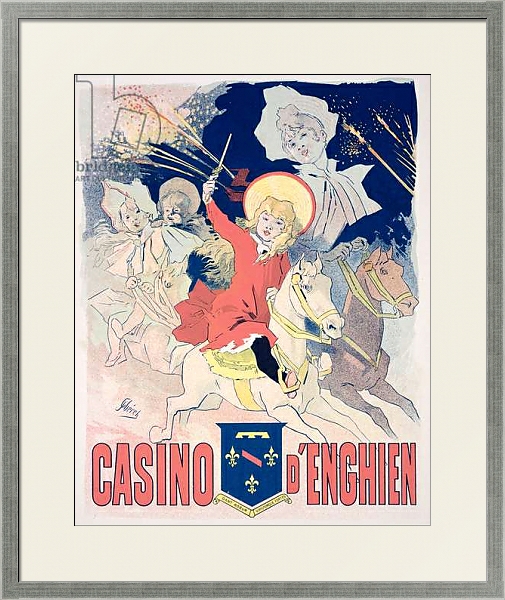 Постер Reproduction of a poster advertising the 'Casino d'Enghien', 1890 с типом исполнения Под стеклом в багетной раме 1727.2510