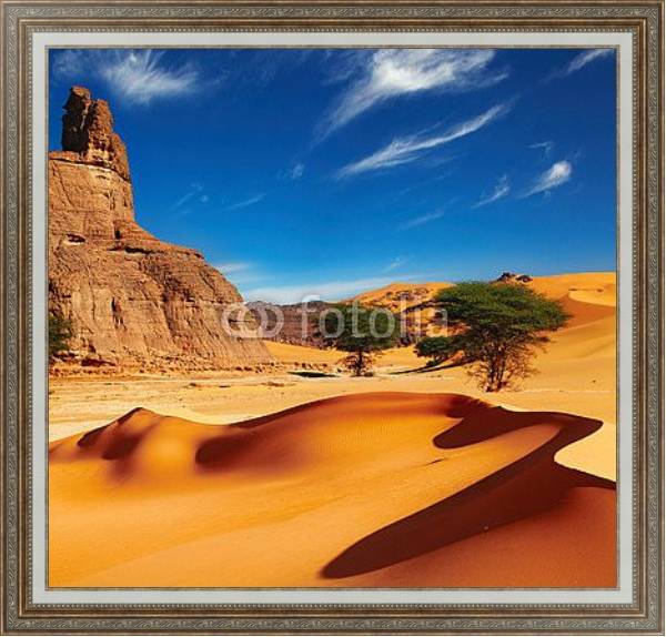 Постер Пустыня Сахара, Алжир с типом исполнения На холсте в раме в багетной раме 595.M52.330