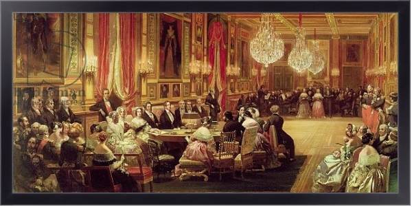 Постер Concert in the Galerie des Guise at Chateau d'Eu, 4th September 1843, 1844 с типом исполнения На холсте в раме в багетной раме 221-01