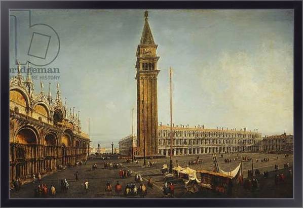 Постер The Piazza San Marco, Venice, from the Torre dell'Orologio, c.1737-9 с типом исполнения На холсте в раме в багетной раме 221-01