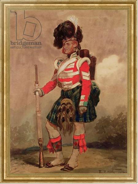 Постер A Soldier of the 79th Highlanders at Chobham Camp in 1853 с типом исполнения На холсте в раме в багетной раме NA033.1.051