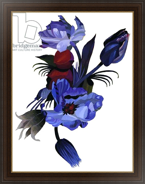 Постер Deep blue tulips. с типом исполнения На холсте в раме в багетной раме 1.023.151
